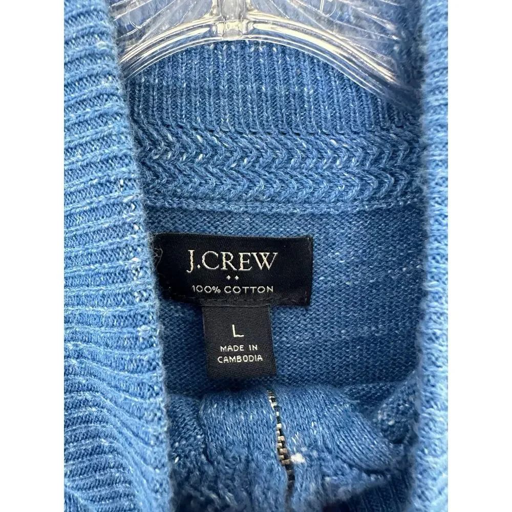 J.Crew Men's Blue Cotton Office Work‎ Raglan Half Zip Pullover Sweater Large